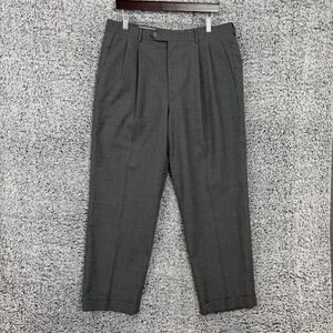 Brooks Brothers Pants Mens 36x31 Gray Wool Stretch Pleated Cuffed Dress Slacks